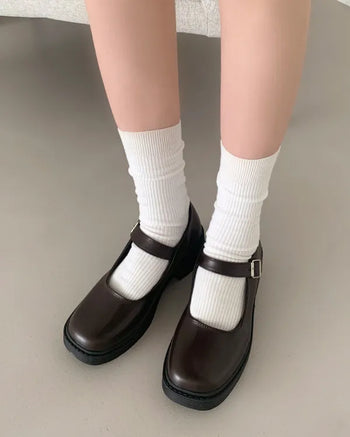 (3 colors) Basic Mary Jane Loafers