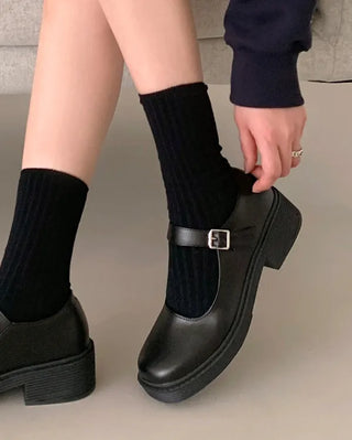 (3 colors) Basic Mary Jane Loafers