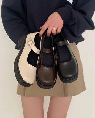 (3 colors) Basic Mary Jane Loafers
