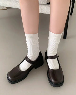 (3 colors) Basic Mary Jane Loafers