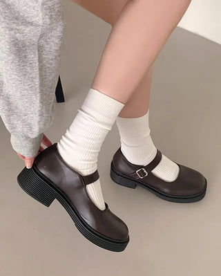 (3 colors) Basic Mary Jane Loafers