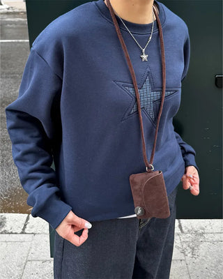 Front star embroidered sweatshirt
