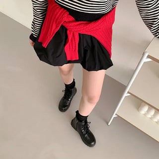 0424 Basic Lace-Up Short Boots (1 color)