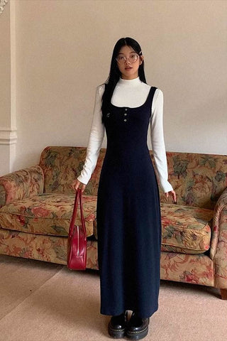 high collar tops / suspender dress