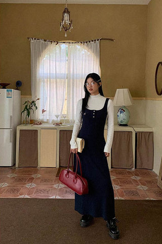 high collar tops / suspender dress