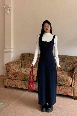 high collar tops / suspender dress