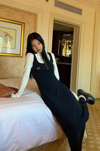 high collar tops / suspender dress