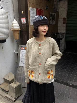 Oversized floral cardigan