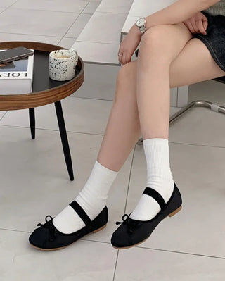 (4 colors) Shirred Satin Flat Shoes