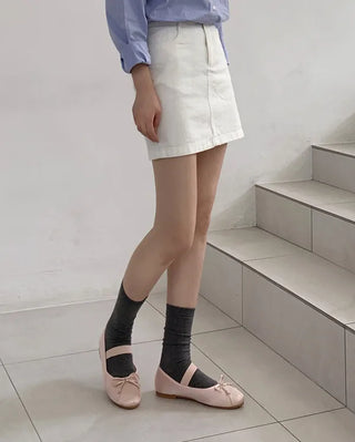 (4 colors) Shirred Satin Flat Shoes