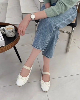 (4 colors) Shirred Satin Flat Shoes