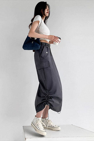 high waist retro loose a-line skirt