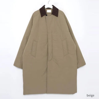 Corduroy two-tone long down jacket