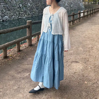 String denim camisole dress