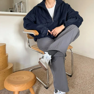 Nylon wide-leg pants
