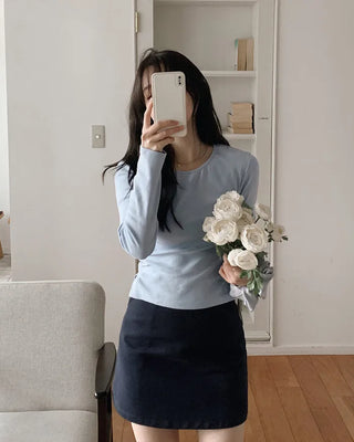 (6 colors) Spandex Slit T-shirt