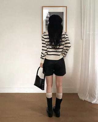 Modern Fit Leather Shorts