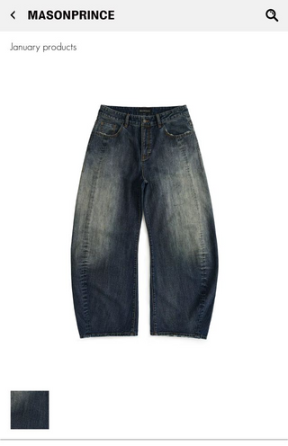 MASONPRINCE Distressed Curved Denim