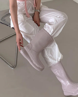 Glossy Half Rain Boots (4 colors)