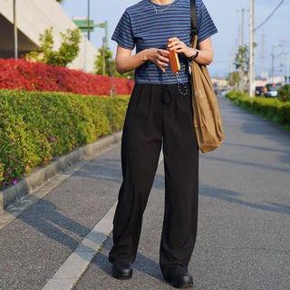 Black wide-leg pants