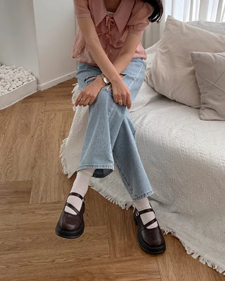 0478 Mary Jane Platform Loafers (2 colors)