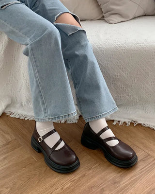 0478 Mary Jane Platform Loafers (2 colors)