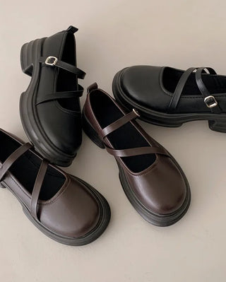 0478 Mary Jane Platform Loafers (2 colors)