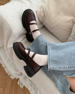 0478 Mary Jane Platform Loafers (2 colors)