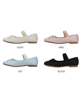 (4 colors) Shirred Satin Flat Shoes