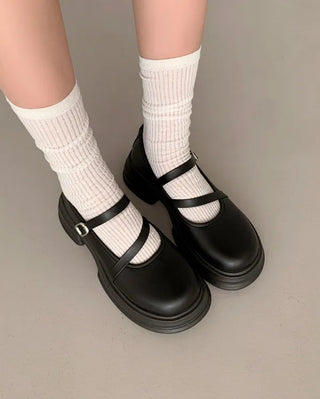 0478 Mary Jane Platform Loafers (2 colors)