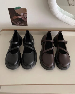 0478 Mary Jane Platform Loafers (2 colors)