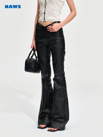 [NOTAWEAR] Wax Coated Stretch Flare Jeans