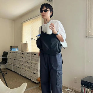 Pocket String Shoulder Bag