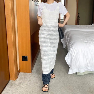wavy lace sleeveless ops