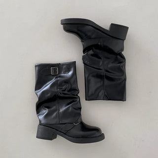 0488 Buckle Half Warmer Boots (2 colors)