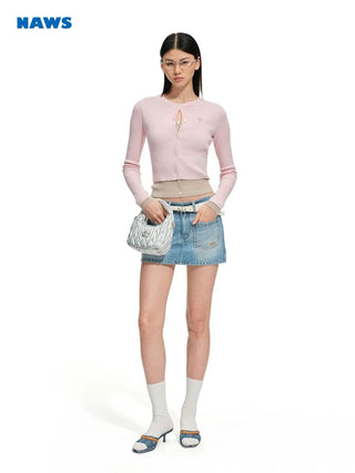 [NOTAWEAR] Wool Blend Layered Knit Cardigan