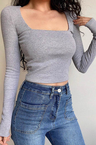 square neck slim fit top