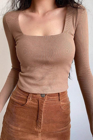 square neck slim fit top