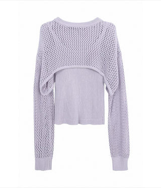 Camisole Long-Sleeved Knit Blouse