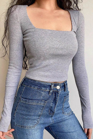 square neck slim fit top