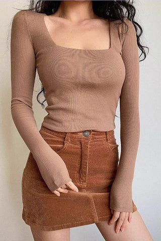 square neck slim fit top