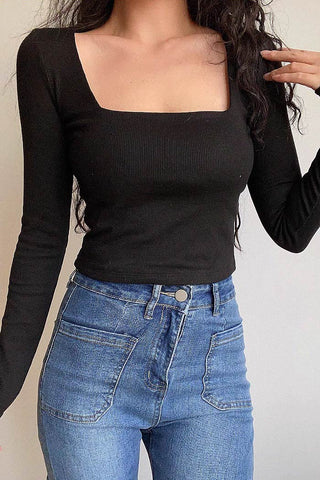 square neck slim fit top