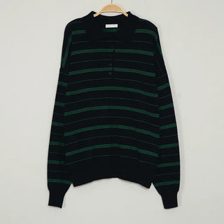 Loose-fit striped knit sweater
