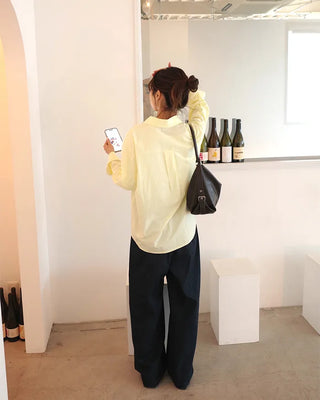 Basic long-sleeved cotton shirt