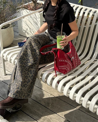Leopard cargo pants