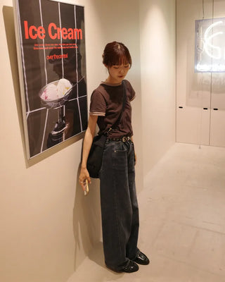 Side seam denim pants