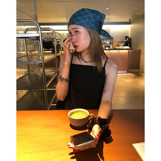 Square check scarf