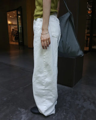 High-waisted balloon cotton pants