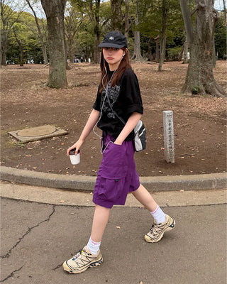 Belted cargo Bermuda shorts