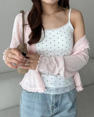 Dot lace point camisole